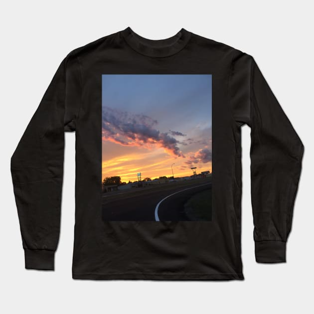 Roadside Sunset Long Sleeve T-Shirt by DarkAngel1200